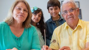 An Elderly Couple with their Grandchildren